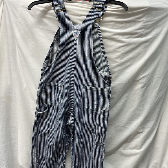 OshKosh b’Gosh railroad striped overalls boys sz 14 - Picture 6 of 9